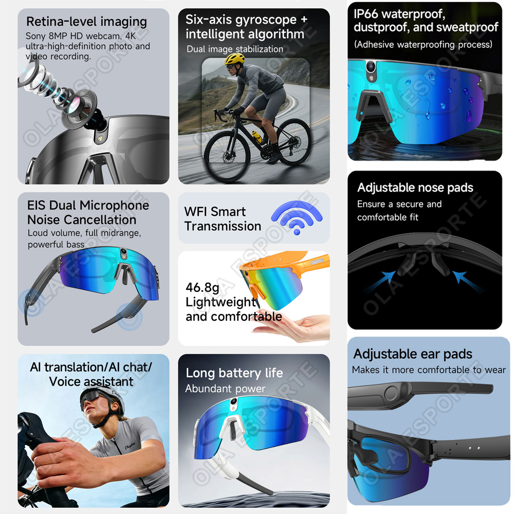 Cycling AI Smart Glasses 4K HD - Esports Gaming Pk avis et prix