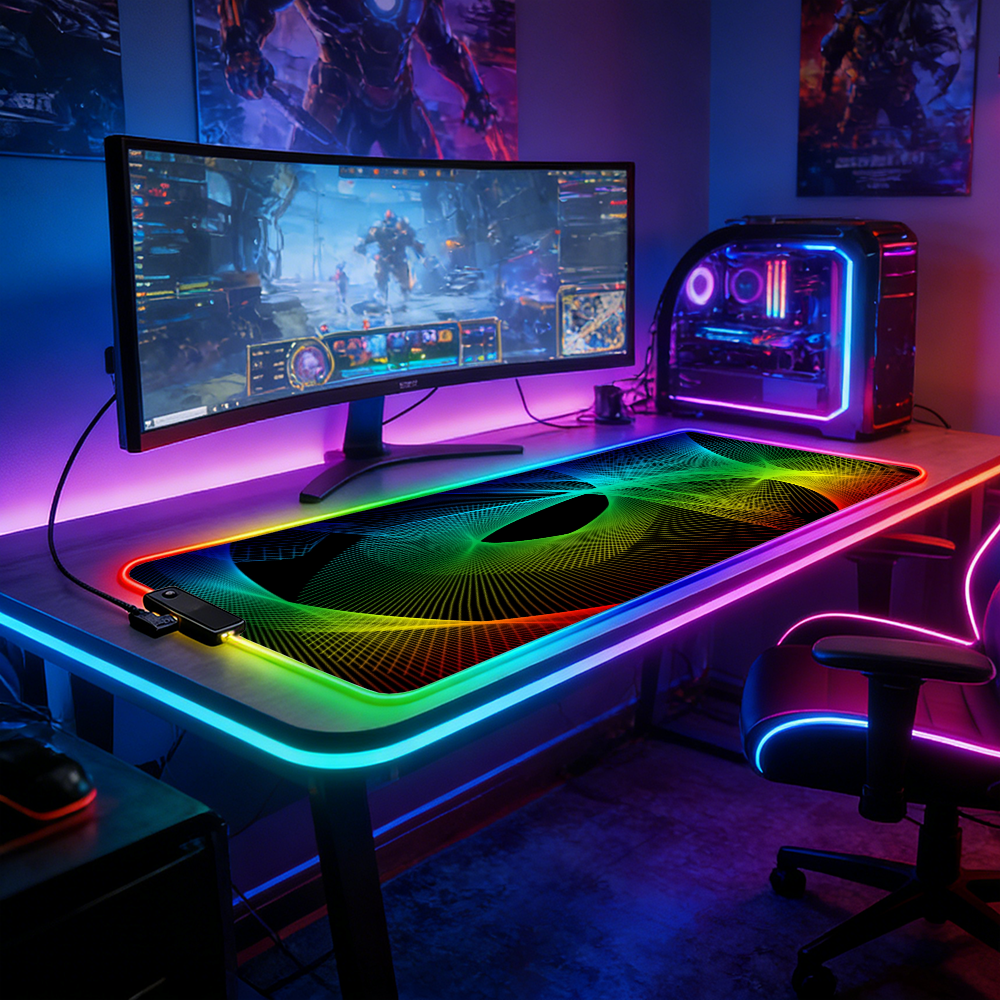 LED Lighting RGB Mouse Pad E-s - Esports Gaming Maus avis et prix