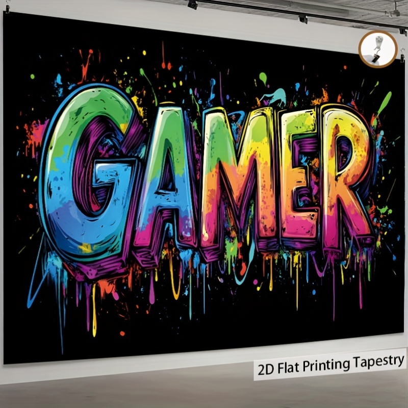 VIKAMA Rainbow Graffiti GAMER  - Esports Gaming Background avis et prix
