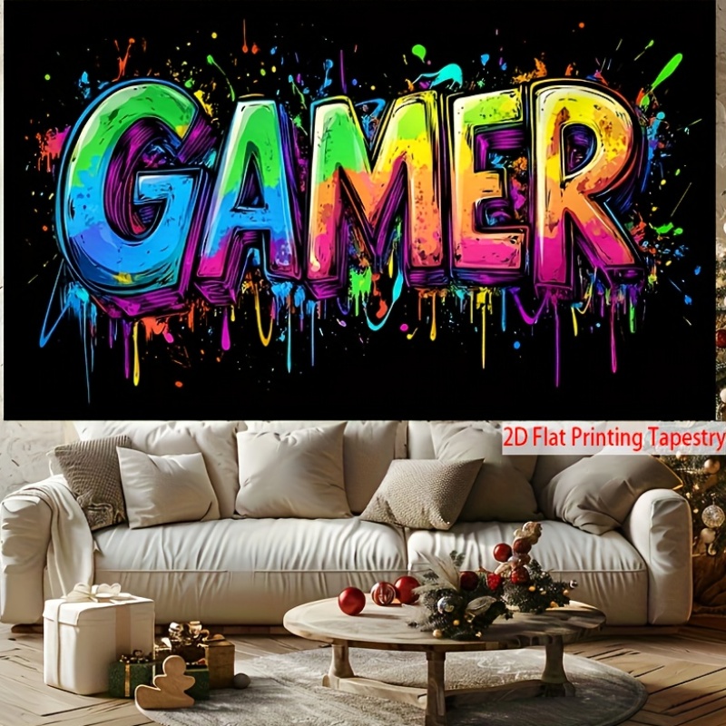 VIKAMA Rainbow Graffiti GAMER  - Esports Gaming Background avis et prix