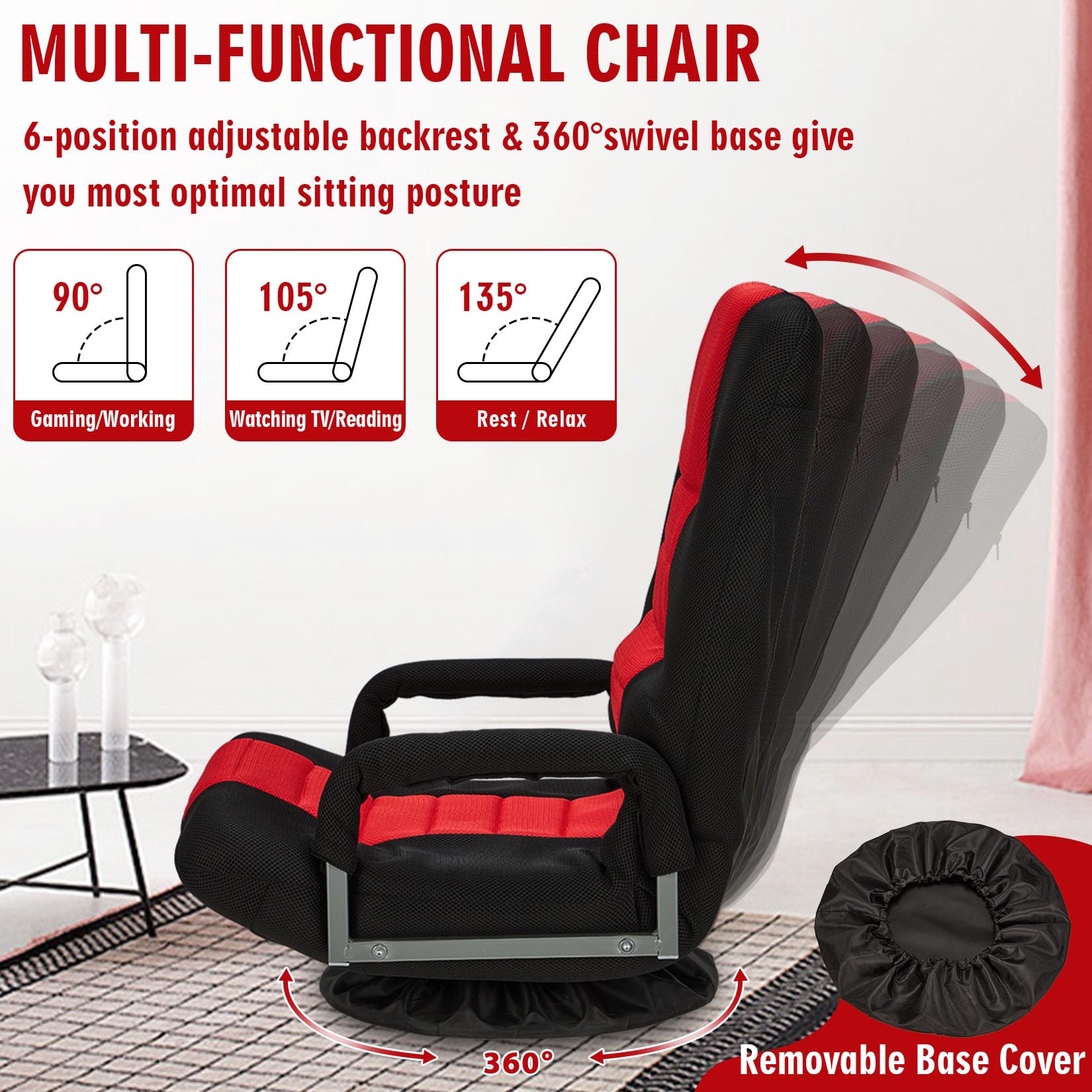 Red And Black Mesh Swivel Gami - Esports Gaming Degree avis et prix