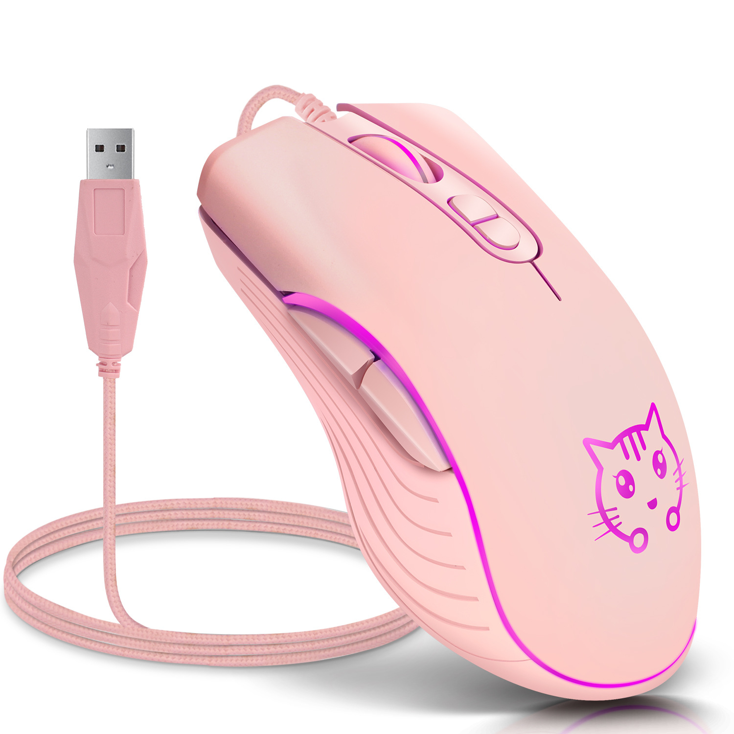 USB Wired Gaming Mouse Pink Co - Esports Gaming Maus avis et prix