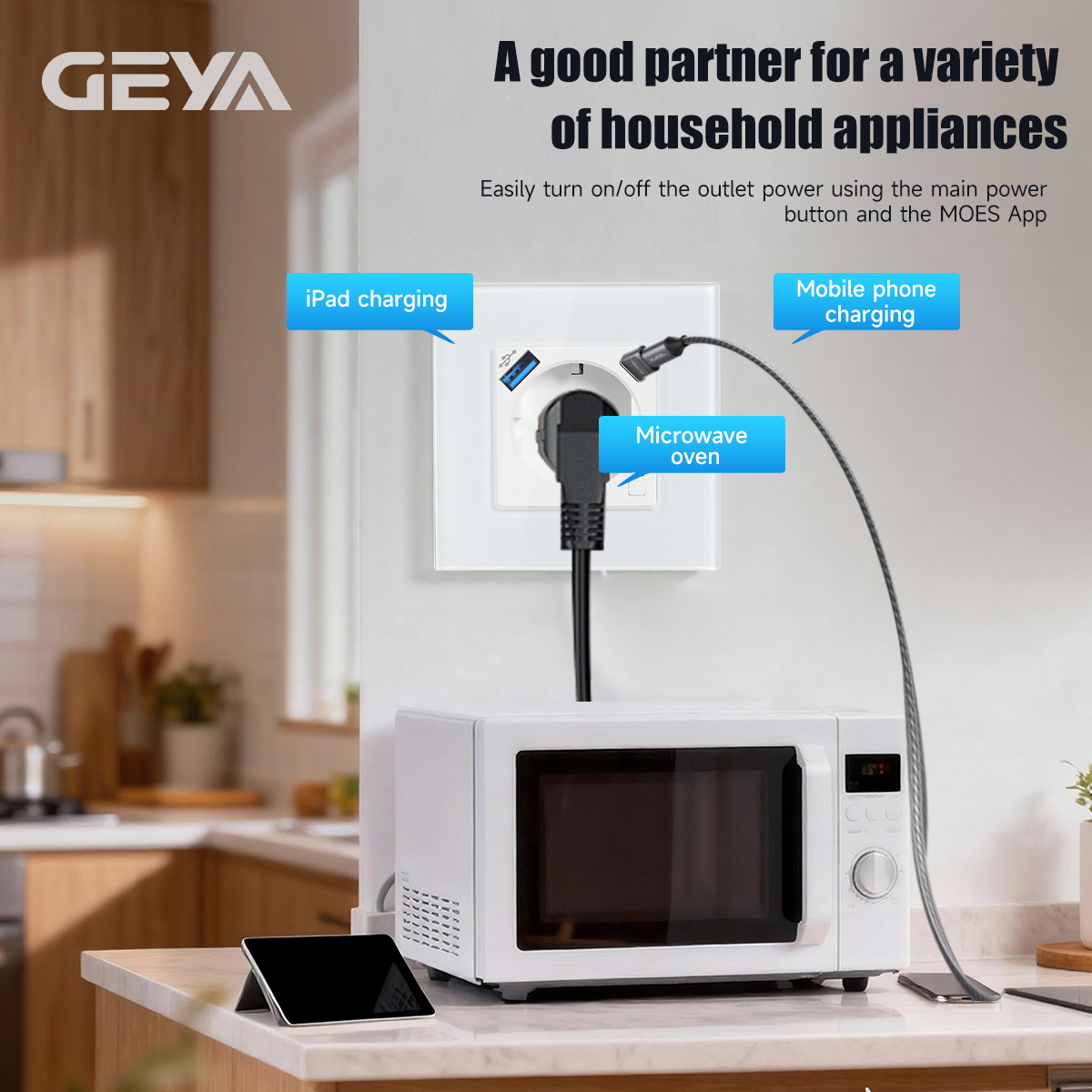 GEYA Wifi EU Socket With 20W T - Controller Charging Stand avis et prix